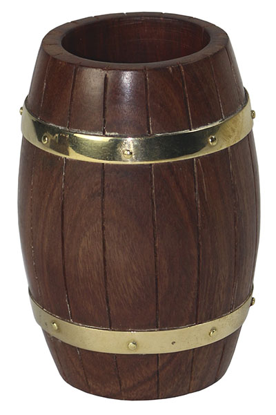 Wooden Barrel Pen Holder - Click Image to Close